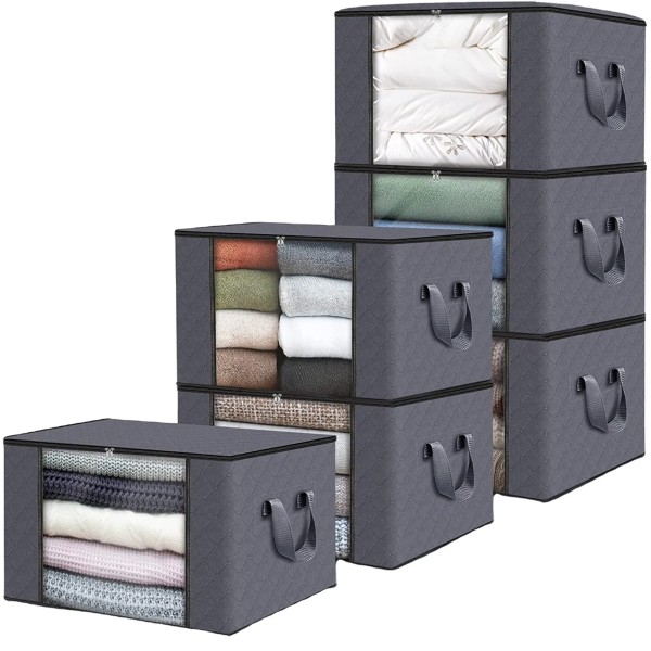 Large Foldable Cotton Linen Clothes Storage Organizer Foldable Folding Bed Thick Breathable Fabric Under-Bed Storage Box Bag