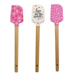Valentine's Day Baking Pastry Scraper Baking Silicone Spatula Printed Pattern Silicone Spatula