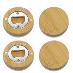 Handmade Bamboo Wood Magnet Bottle Opener Cross-Border DIY Wedding Party Gift Ready Stock Manufacturer Made
