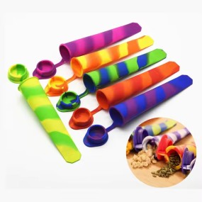 Custom Logo DIY Colorful Silicone Popsicle Mold with Lid Homemade Popsicle Making Tool Ice Cream Machine