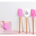 Valentine's Day Baking Pastry Scraper Baking Silicone Spatula Printed Pattern Silicone Spatula