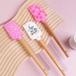 Valentine's Day Baking Pastry Scraper Baking Silicone Spatula Printed Pattern Silicone Spatula