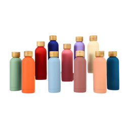 Bamboo Narrow-Neck Insulated Cup Outdoor Sports Water Bottle Custom Portable Stainless Steel Cup