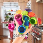 Custom Logo DIY Colorful Silicone Popsicle Mold with Lid Homemade Popsicle Making Tool Ice Cream Machine