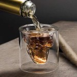 耐热硼硅骨架形双壁葡萄酒威士忌小玻璃杯