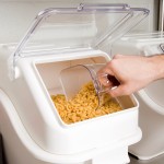 厨房计量白色面粉大米21gl 27gl配料箱分配器塑料食品储存容器桶