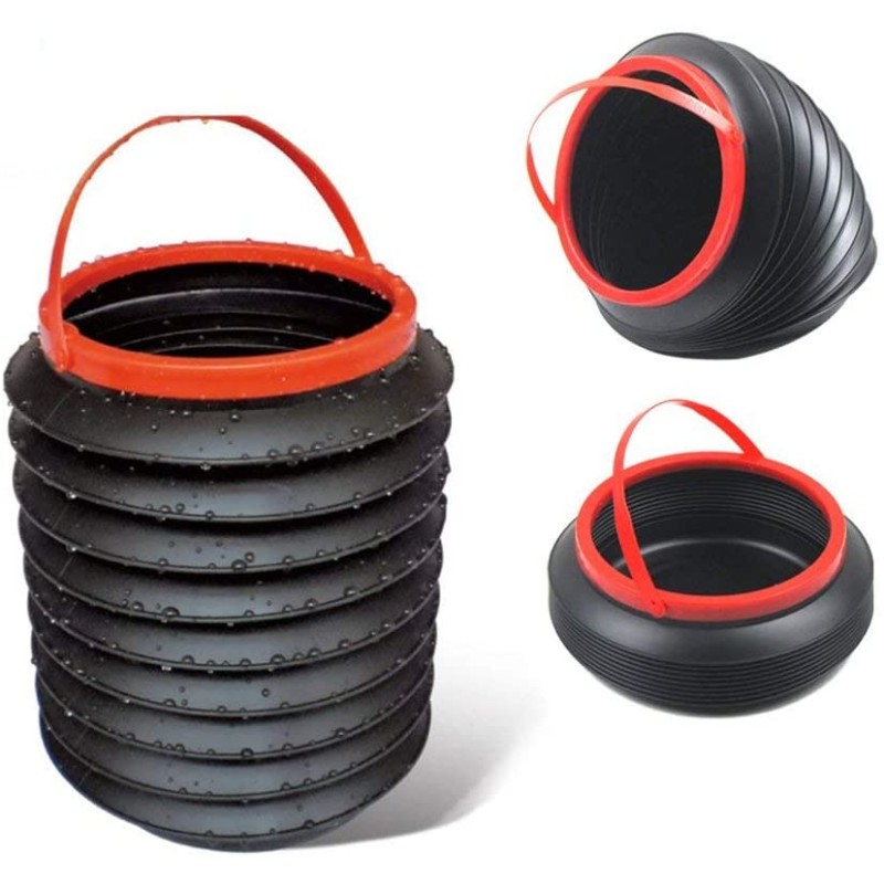 Car Portable Telescopic Trash Can Auto Round Leak-proof Folding Storage Bin Mini Household Outdoor Retractable Water Bucket