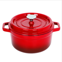 工厂高品质的炊具OEM ODM提供红色铸铁搪瓷砂锅烹饪锅与绝缘垫