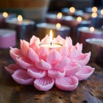 来源工厂莲花香薰蜡烛硅胶模具手工模拟花汽车扩散石模具