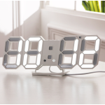 3D LED Table Wall Clock Digital Timer Nightlight Watch Alarm Clock for Warehouse Office Living Room 12/24H Brightness Adjustable