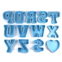 热6英寸26英文字母硅胶模具3D a到Z模具装饰蜡烛肥皂蛋糕大尺寸字母环氧树脂模具