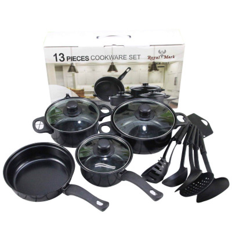 Hot Selling 13pcs Cheap Kitchen Housewares Iron Non Stick Kitchen Pots Cookware Sets Pots and Pans Sets