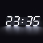 3D LED Table Wall Clock Digital Timer Nightlight Watch Alarm Clock for Warehouse Office Living Room 12/24H Brightness Adjustable