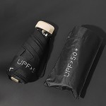 Superfit豪华UPF50+ 6K伞雨天口袋光5折叠伞为妇女UV迷你平柄伞