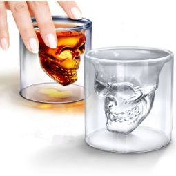 耐热硼硅骨架形双壁葡萄酒威士忌小玻璃杯