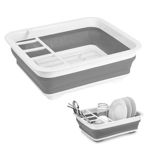 Hot Selling High Quality Square Plastic Rack Dish Folding Storage Dish Drainer Rack Kitchen Storage Rack