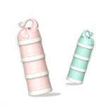 高品质的3隔间扭锁可堆叠婴儿食品储存容器卡通大象婴儿奶粉配方分配器