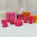 情人节礼物DIY母亲节3D花蛋糕模具，爱心玫瑰花蜡烛硅胶模具