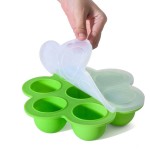 Reusable Bpa Free Portable Round Silicone Bites Tray Mold Baby Food Storage Containers With Lid