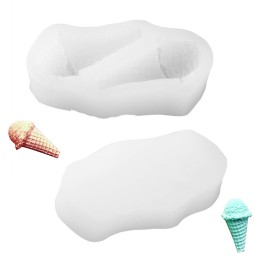 新产品微型糖果聚合物粘土树脂珠宝魅力3D冰淇淋硅胶模具蛋糕工具