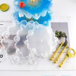 新产品3层水果托盘模具圆形DIY水果支架零食架托盘桌蛋糕托盘硅胶模具滴模