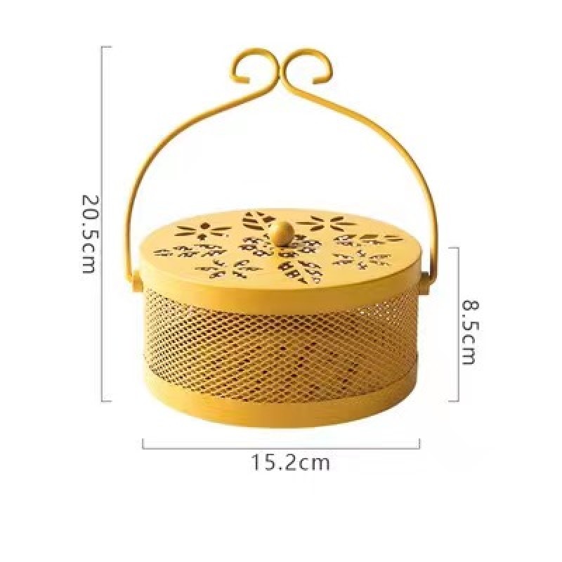 Hot Sale Iron Fireproof Mosquito Coil Box with Handle Iron Retro Fireproof Hollow Out Mosquito Tray Home Garden Pest Killer