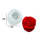 情人节礼物DIY母亲节3D花蛋糕模具，爱心玫瑰花蜡烛硅胶模具