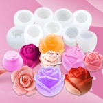 新产品3D玫瑰花硅胶方糖模具DIY工艺树脂模具蛋糕蜡烛肥皂制作慕斯冰蛋糕巧克力模具