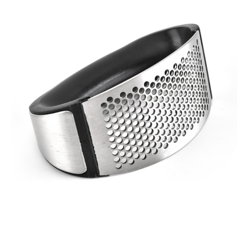 2021 New Comfortable Handle Stainless Steel Crusher Squeezer Black Garlic Press Ginger Rocker Set Usefully Durable Metal Tool