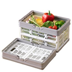 热卖购物零食食品家大型可堆叠玩具车折叠Pp塑料篮子组织者厨房存储