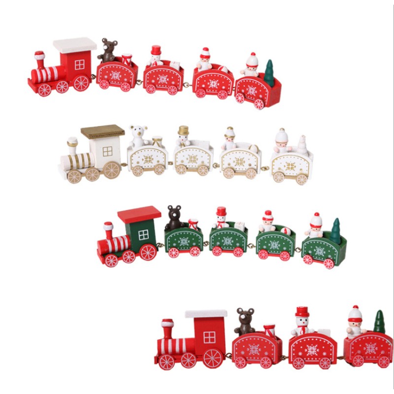 Factory Wholesale Toys Wood Train Christmas Cake Decoration Christmas Train Ride Decorations 2022