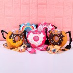 2021 New Donut Shape 380ml Children Bpa Free Drinking Bottle Cute Portable School Kids Water Bottle With Straw /strap