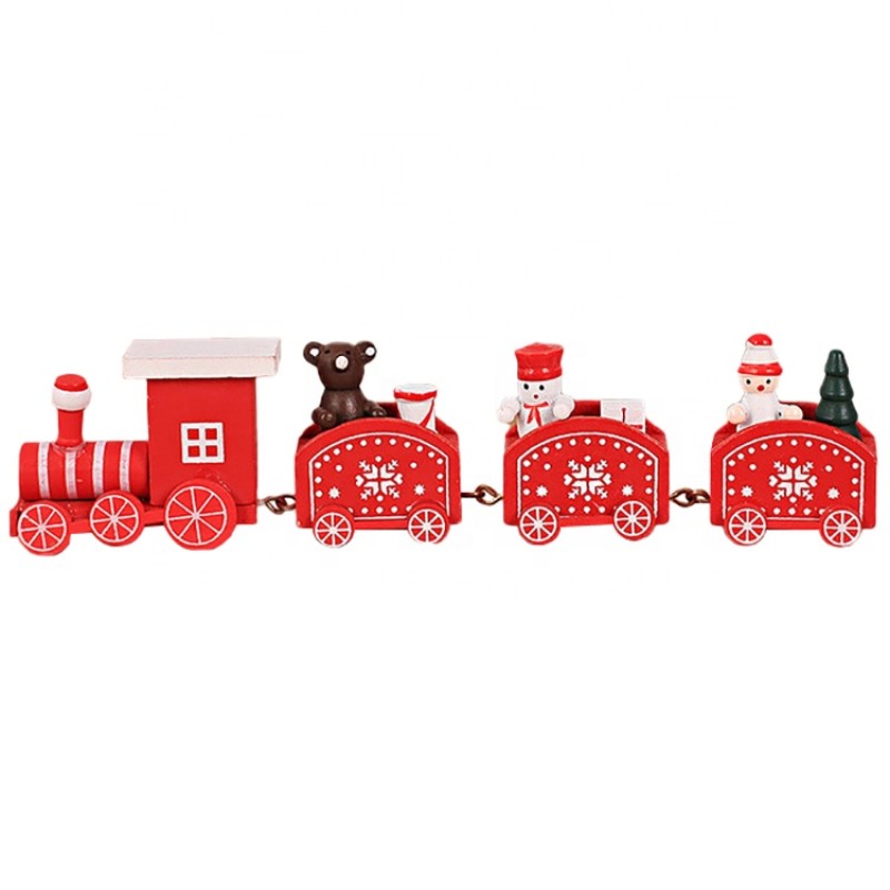 Eco-friendly Markdown Sale Wood Christmas Decorations Good Quality Gift Box Package Wooden Train Children's Gifts Christmas Pres