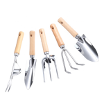 花园工具套件- 4件5件重型花园手工具套件，木制手柄