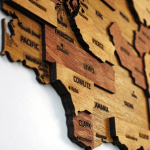 Custom 3D Wooden Washington Map Unique American Traveler Home Decor Gift