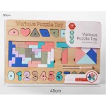 Custom Children Wooden Multi-functional Puzzle Wooden Toy Stacking Game Stacking Geometric Blocks