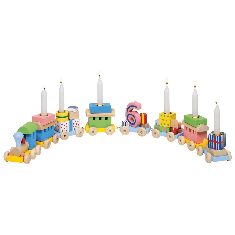 Customizable Movable Letters Montessori Colorful Birthday Party Wooden Small Train Candle Holder Children Cake Decorations
