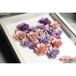 Custom Handmade Heart Shape Shadow Box with Flowers Photo Frame