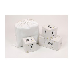 New Design Week Month Year Photo Prop Solid Wood Natural Baby Milestone Blocks