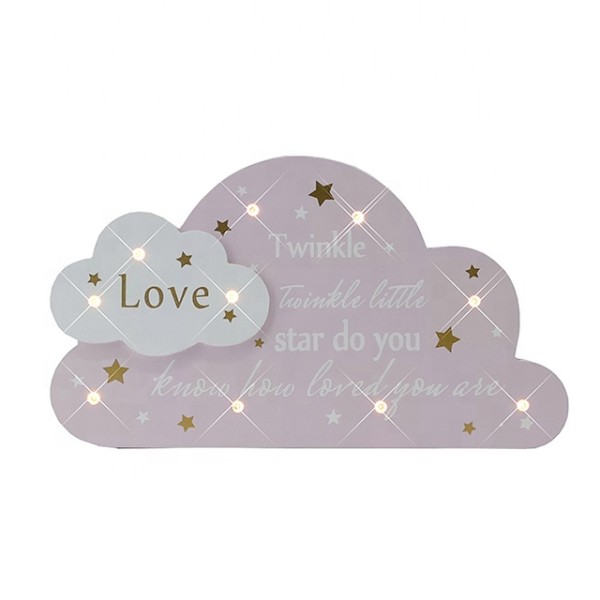 China Wholesale Wooden Cloud LED Night Light Marquee Cloud Sign Battery Operated Table Lamp