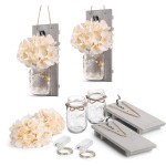 Hot Selling Rustic Wall Sconce Decor Mason Jar Wall Decor with LED Fairy Lights and Flowers