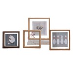 Photo Frame Wall Art Transparent Double-Sided Glass Picture Wood Frame