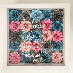 Wholesale Large Natural Wood Frame 3D Depth Square White Shadow Box Picture Frame 5x5