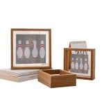 Photo Frame Wall Art Transparent Double-Sided Glass Picture Wood Frame