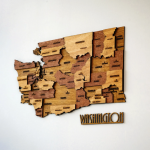 3D Wooden World Map with LED Light Backlit World Travel Map