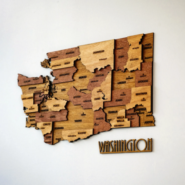 3D Wooden World Map with LED Light Backlit World Travel Map