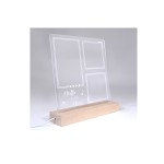 Wholesale Transparent Double-Sided Personalized Acrylic Handprint Photo Frame Custom Acrylic Gift Wooden Lamp Base