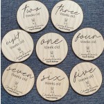 Custom Design Engraved Announcement Print Polyester Milestone Wood Card