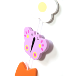 Cheap Price Hanging Baby Rattle Wooden Bird Bee and Flower Hanging Decor Baby Shower Gift