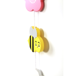 Cheap Price Hanging Baby Rattle Wooden Bird Bee and Flower Hanging Decor Baby Shower Gift
